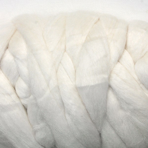 Baby Alpaca rove Natural White 2 - 8 onzas de lana roving tops Fibra de fieltro giratoria superfina natural