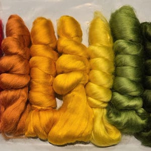 7 colors viscose sample pack kit Felting Supplies Wet Felting Supplies Nuno Felting Creativity starter Merino Silk Viscose fiber art
