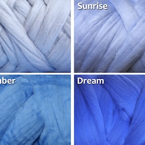 4 Unzen australische Merino Wolle Kammzug extra fein 19 micron Merino Wolle Wolle blau blau Filz Nuno Spinning Weben Strickfilz supplie