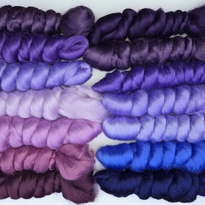 6 colors viscose sample pack variety kit Felting Supplies Wet Felting Supplies Nuno Felting Creativity starter Merino Silk Viscose