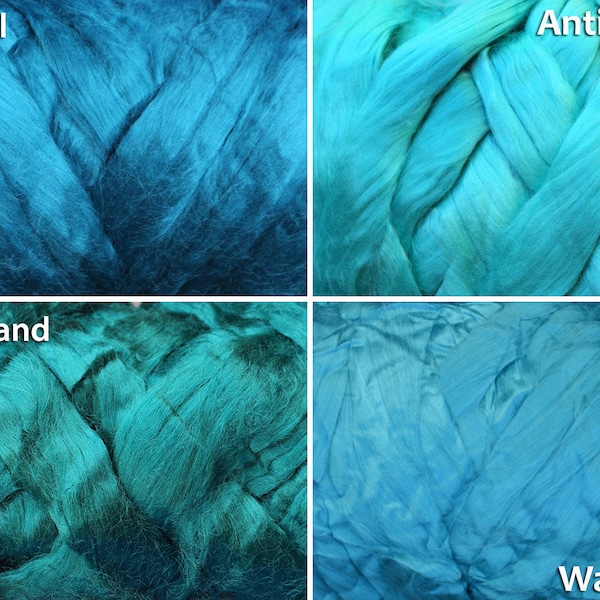 2 oz Viscose Fiber Extra Fine Nuno Wet Felting Supply Spinning Supply Roving tops turquoise teal paper making textile supplies fibre