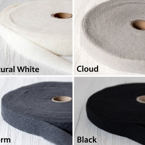 Extra Fine Merino Wool Prefelt Ribbon Black 19 micron 1" wide (2.5 cm) Extra fine merino wool Pre-Felt dark