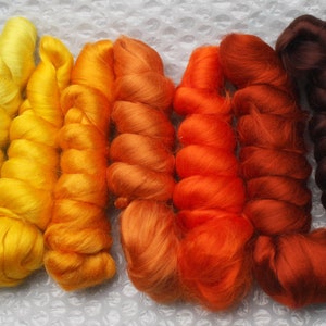 7 colors viscose sample pack kit Felting Supplies Wet Nuno Felting Supplies Nuno Felting Creativity starter Merino Silk Viscose