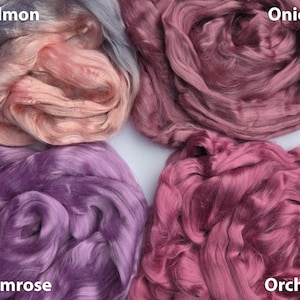 2 oz Viscose Rose Fiber Extra Fine Nuno Wet Felting Supplies Spinning Spin Fibers Roving Rove tops mixed media supplies silk alternative