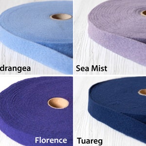 Extra Fine Merino Wool Prefelt Ribbon Storm 19 micron 1&quot; wide (2.5 cm) Extra fine merino wool Pre-Felt