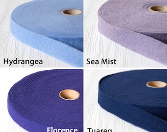 Extra Fine Merino Wool Prefelt Ribbon Storm 19 micron 1" wide (2.5 cm) Extra fine merino wool Pre-Felt