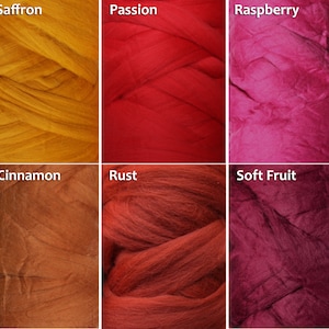 Corriedale Wool Roving 3.5 oz 100 g Wool Rove Wet Needle Felting Spinning Fiber red