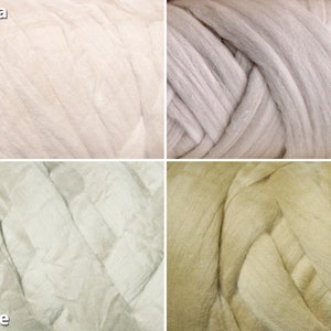 4 oz 19 micron Merino Wool Roving Extra Fine Thyme Beige green Felting Nuno Felting Spinning Weaving Knitting extrafine tops supplies
