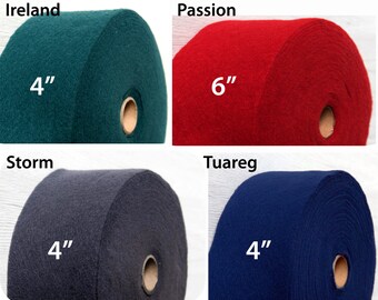 Extra fine merino wool Pre-Felt Gray Storm Extra Fine Merino Wool Prefelt Ribbon Soft Fruit 19 micron 4 wide 10 cm