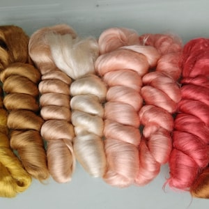 8 color viscose sample pack kit Wet Nuno Felting Supplies Doll hair Viscose rove