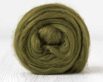 SALE! 1 - 16 oz Olive Tussah silk Rove Extra Fine Natural Silk Felting Nuno Felting Spinning Weaving Knitting Roving tops supply