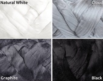 SALE 2 oz Viscose Fiber Extra Fine Nuno Wet Felting Supply Spinning Fiber Roving tops making textile art supplies bamboo silk alternative