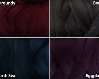 NEW COLORS 4 oz 19 micron Merino Wool Roving Extra Fine Purple Felting Nuno Felting Spinning Weaving Knitting extrafine tops supplies