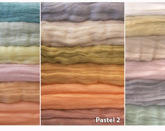 6 colors 6 oz Australian Merino Wool Roving Extra Fine 19 microns gradient green kit sample pack Felting Spinning extrafine felt supplies