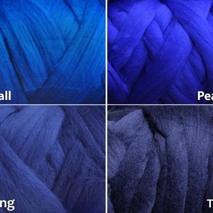 SALE 4 oz 19 micron Merino Wool Roving Extra Fine September light blue Felting Nuno Felting Spinning Weaving Knitting extrafine tops supply