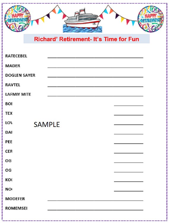 It's just a photo of Comprehensive Retirement Party Games Free Printable It's just an image of Comprehensive Retirement Party Games Free Printable