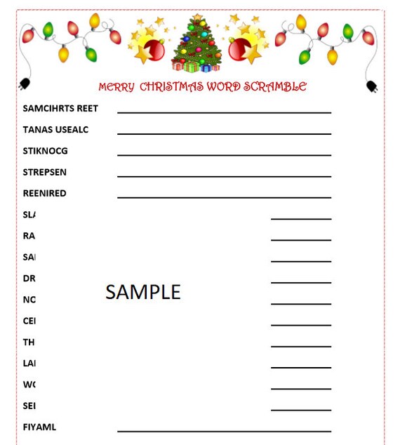 Christmas Party Word Game Very Fun For All Ages To Celebrate Etsy