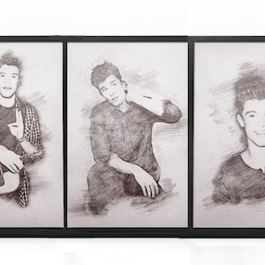 3-IN-1 Pack 50% OFF Shawn Mendes Sketch Prints 3 Shawn Mendes Print, Drawing, Sketch image 1