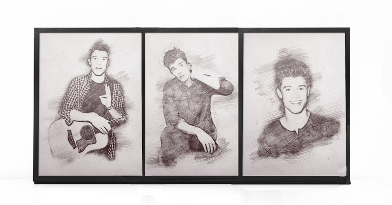 3-IN-1 Pack 50% OFF Shawn Mendes Sketch Prints 3 Shawn Mendes Print, Drawing, Sketch image 1