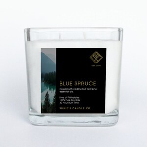 New! Blue Spruce 100% Pure Soy Double Wick Candle