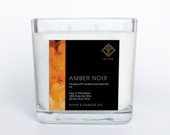 Amber Noir 100% Pure Soy Double Wick Candle