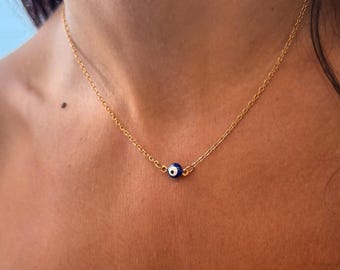 Evil Eye Necklace – Dainty Gold Chain Necklace – Waterproof Evil Eye Jewelry