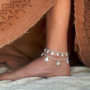 Extra long silver anklets sales