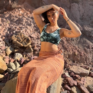 Venus Natural Khadi Raw Cotton Skirt, Adjustable Organic Long Earthy Boho Skirt, Maxi Skirt