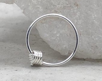 Silver Nose Ring, Boho Nose Piercing, Nose Jewelry