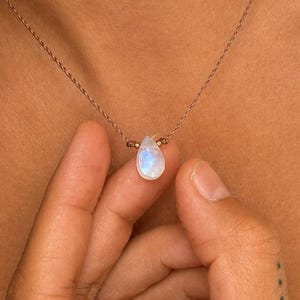 High Grade Stunning Natural Gemstone adjustable choker/necklace, boho necklace, dainty crystal choker, crystal choker, Flashy Moonstone
