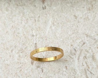 SOL 18Kゴールドバンドリング、変色防止メッキサンリング、ゴールド