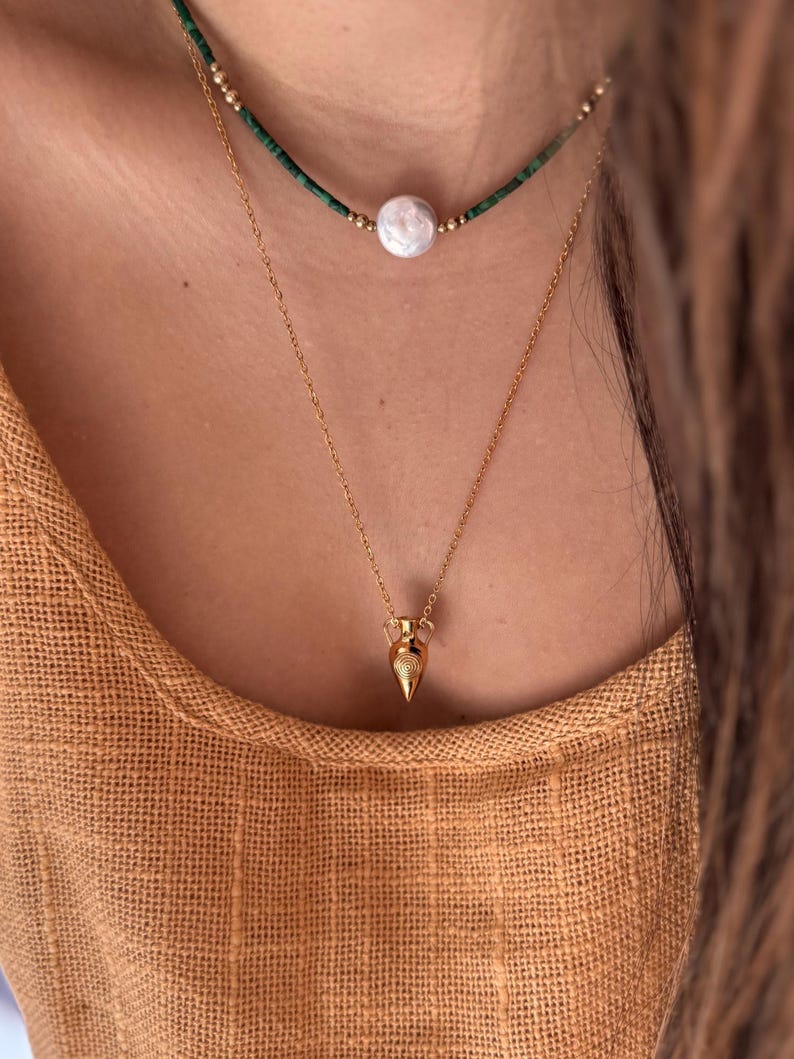 Ancient Amphora Necklace, Greek Vase Pendant, Mythology Talisman Necklace, Ancient Greek Jewelry, Archaeology Inspired Gift image 10