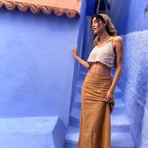 LUCIA Natural Cotton skirt, Cotton Boho Skirt, Boho Natural Clothing, Long Caramel Skirt, Maxi Skirt image 2