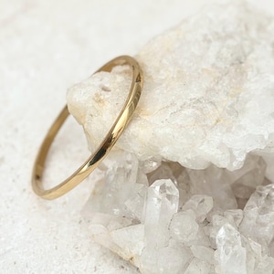 Classic Gold Bangle, 18K Gold Tarnish-Resistant Bangle, Dainty Gold Bangle, Simple Gold plated Shower-Friendly Bangle