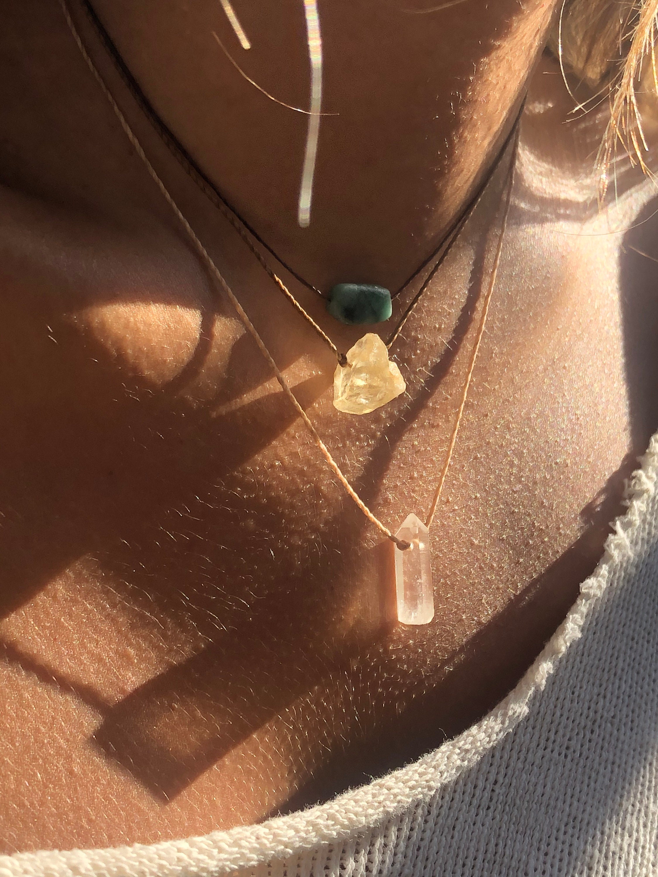 Citrine Abundance Choker Necklace Adjustable Necklace Crystal