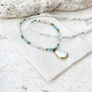 Pearl Beaded Necklace – Dainty Freshwater Pearl Choker, Minimal Bead Strand Jewelry, Adjustable Gift for Her