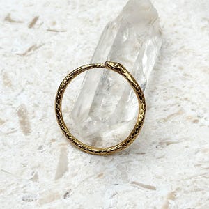 OUROBOROS 18K Gold Serpent Ring, Tarnish Resistant Plated Snake Ring, Dainty Gold snake rings, serpent rings, Dainty stacking ring image 8