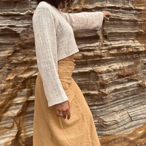 LUCIA Natural Cotton skirt, Cotton Boho Skirt, Boho Natural Clothing, Long Caramel Skirt, Maxi Skirt image 3