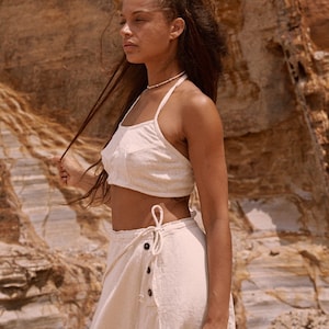 Natural Clothing Adjustable Venus Boho Cotton Skirt, Long Earthy Maxi Summer Skirt, Breathable Comfortable Fabric