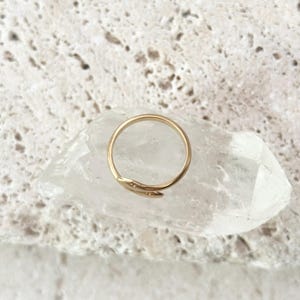 18K Gold Serpent Ring Kundalini Rising • Adjustable Snake Jewelry • Dainty Stacking Ring • Tarnish Resistant Gold Gift for Her image 8