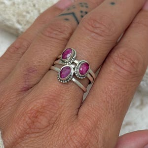 Sterling Silver Ruby Stacking Ring