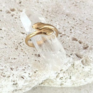 18K Gold Serpent Ring Kundalini Rising • Adjustable Snake Jewelry • Dainty Stacking Ring • Tarnish Resistant Gold Gift for Her image 10