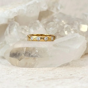 Dainty 18K Gold Zircon Stacking Ring, Tarnish Resistant Plated Zircon Ring, Simple Gold ring, Chunky Gold ring, Stacking ring, Boho Ring