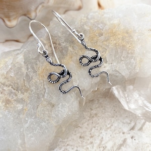 Sterling Silver Snake Earrings - Etsy