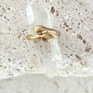 18K Gold Serpent Ring Kundalini Rising • Adjustable Snake Jewelry • Dainty Stacking Ring • Tarnish Resistant Gold Gift for Her image 2