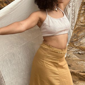 LUCIA Natural Cotton skirt, Cotton Boho Skirt, Boho Natural Clothing, Long Caramel Skirt, Maxi Skirt image 7