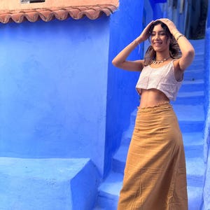 LUCIA Natural Cotton skirt, Cotton Boho Skirt, Boho Natural Clothing, Long Caramel Skirt, Maxi Skirt image 10