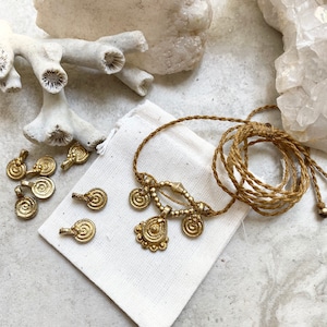 Freyja choker/ headpiece/ armband, adjustable, beaded boho necklace with brass beads , Personalized gifts,