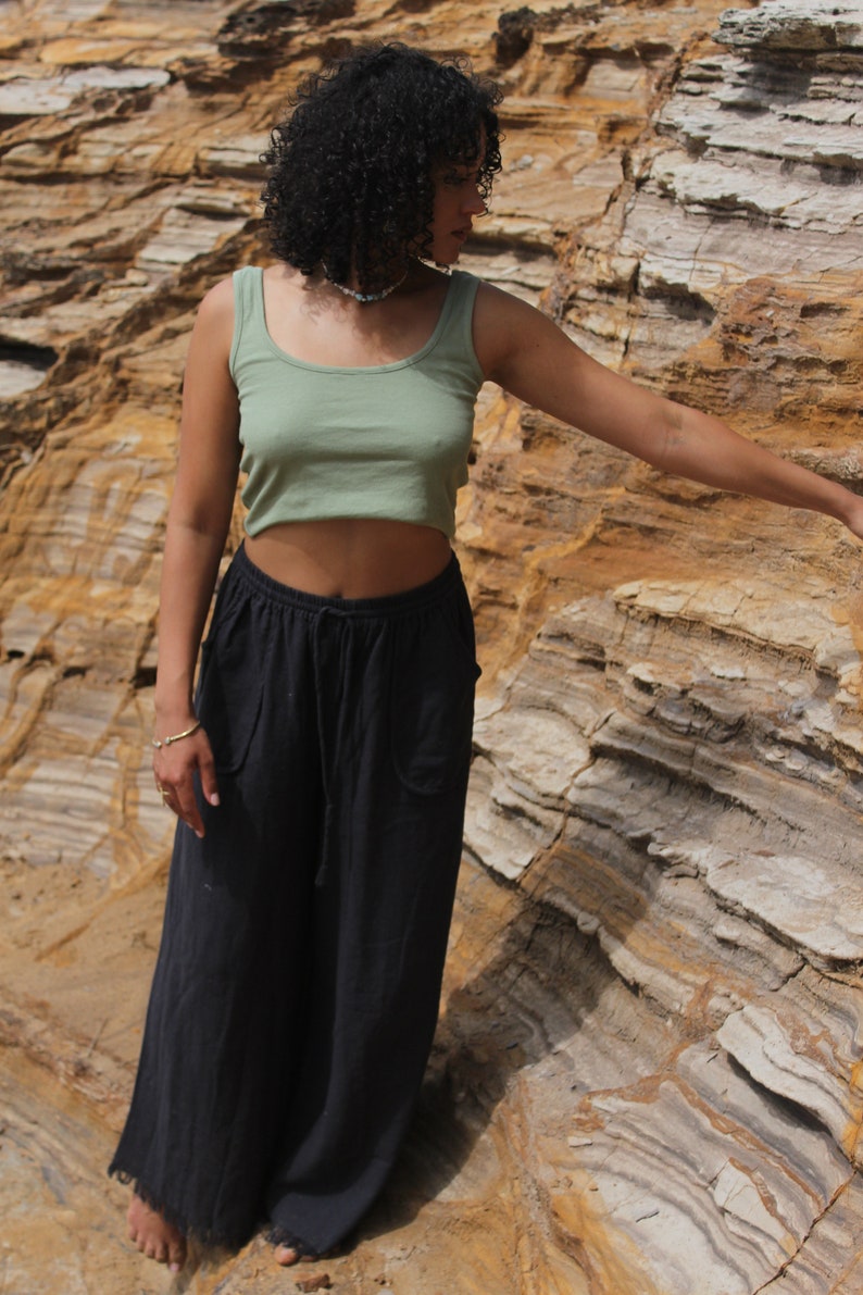 Organic Cotton Crop top, Ribbed organic cotton top, boho top, ribbed crop top image 4