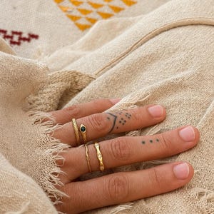Northern Star 18K Gold Star Ring, Tarnish Resistant Waterproof Gold Band, Zircon Star Stacking Ring, Minimal Gift for Her image 4
